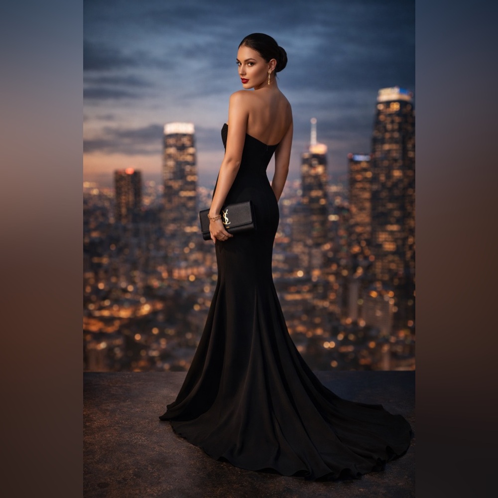 Strapless Black Evening Gown | Minimalist • Formal • Gala • Prom
